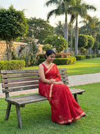 Kota Saree with crochet designed motifs