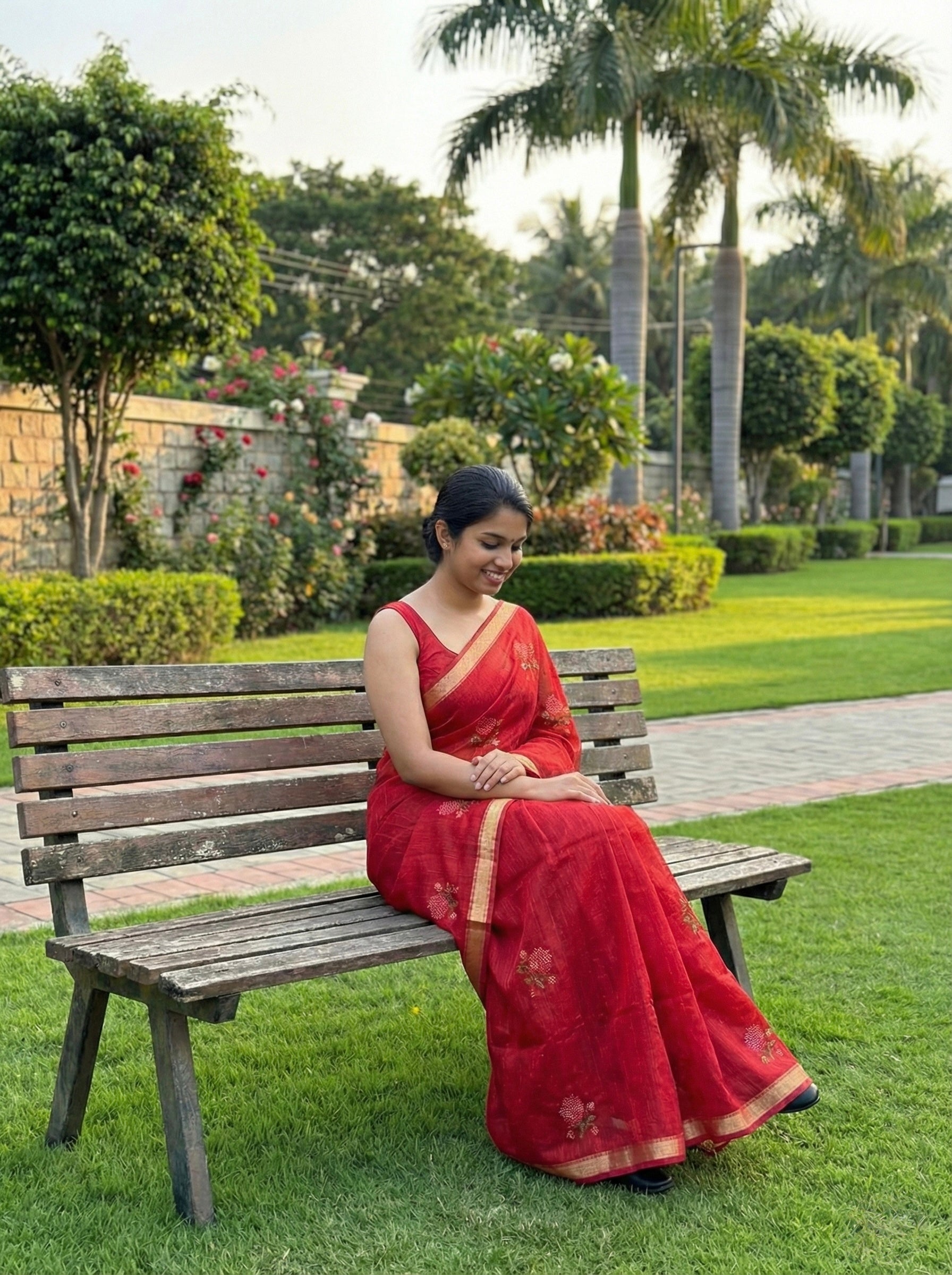 Kota Saree with crochet designed motifs