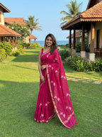 Kota Saree with thread embroidered motifs