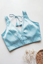 Satin Silk V Neck Solid blouse