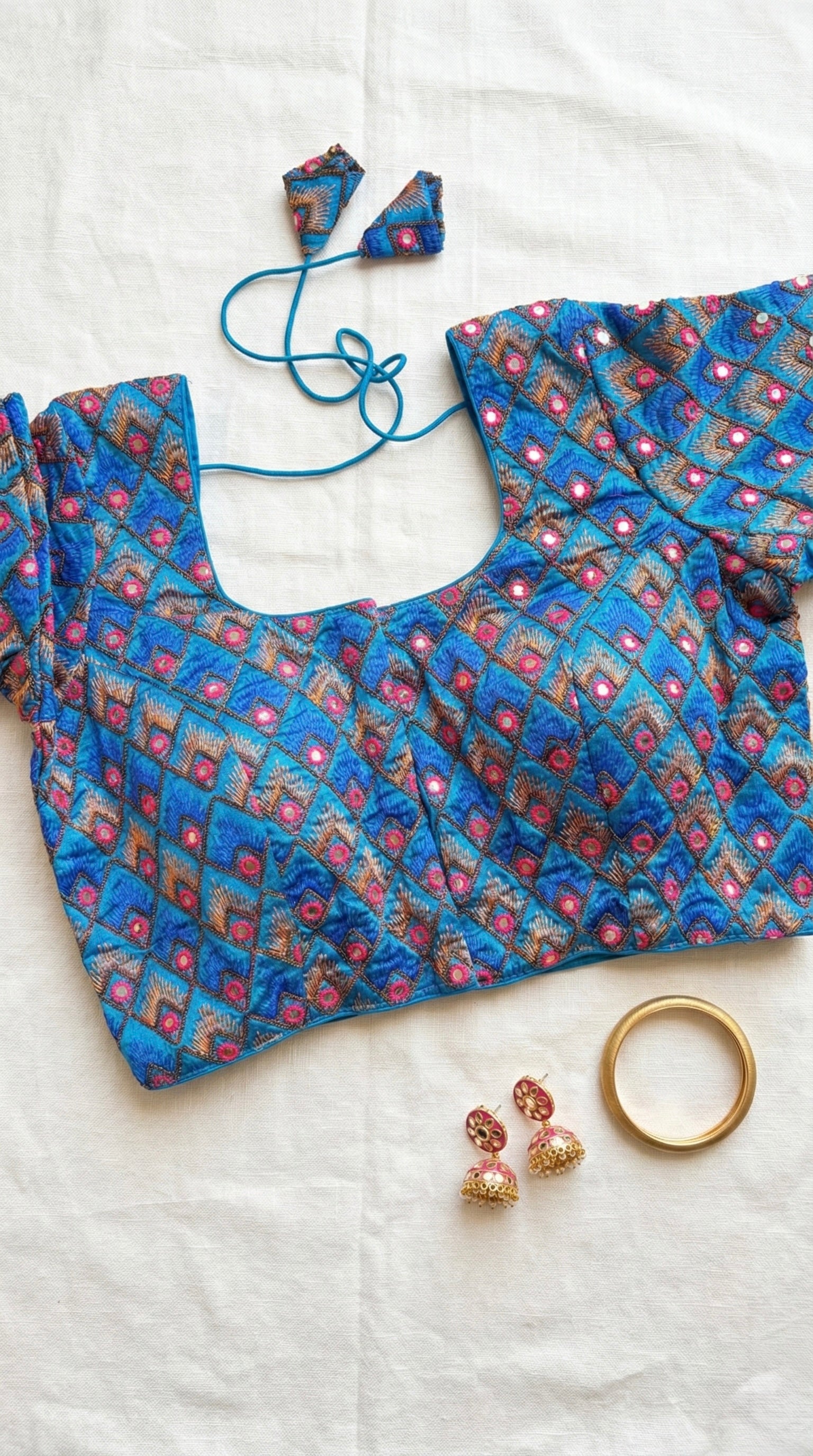 Heavy embroidered multi colour blouse