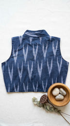 Ikkat High Neck Blouse