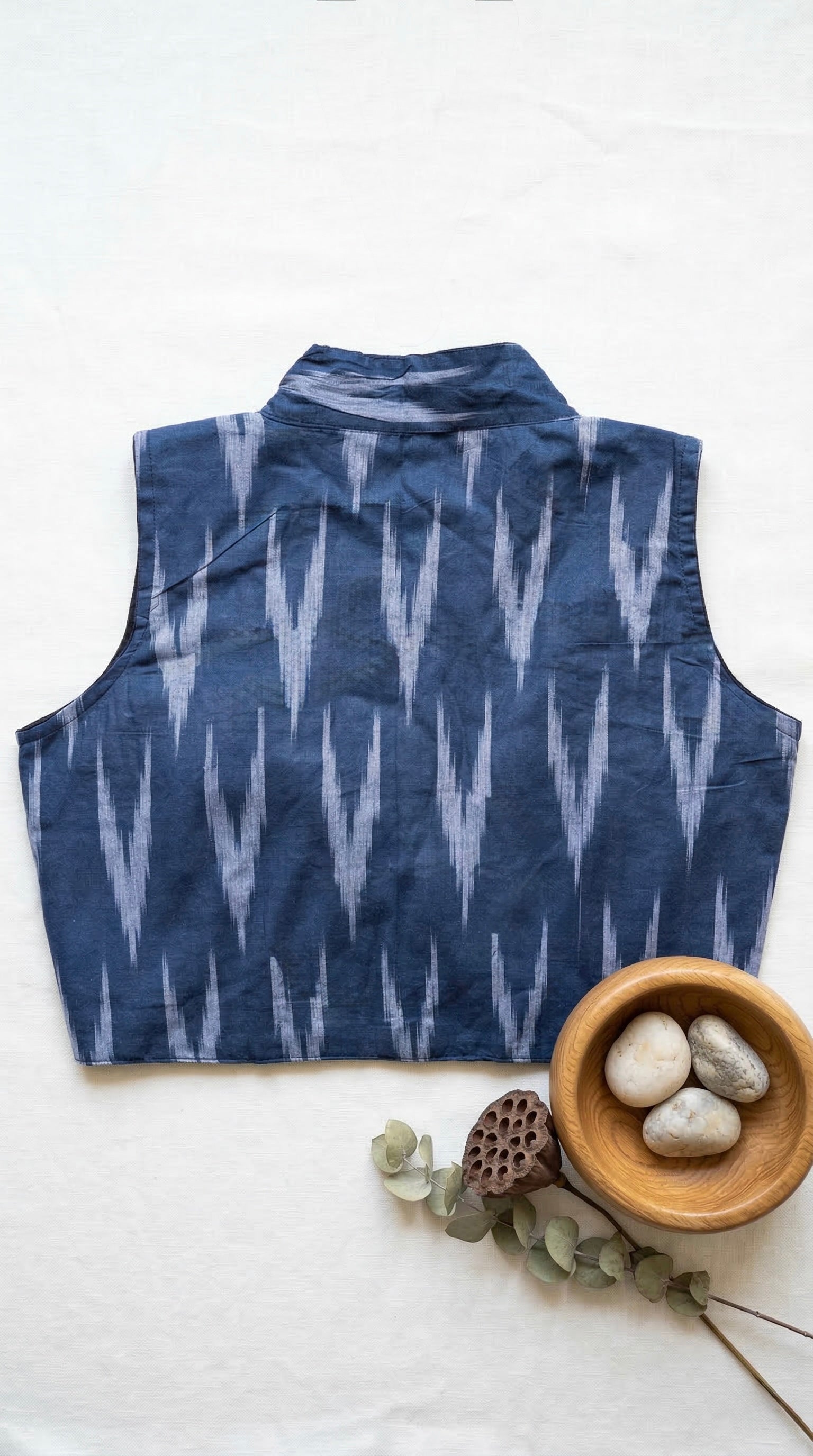 Ikkat High Neck Blouse