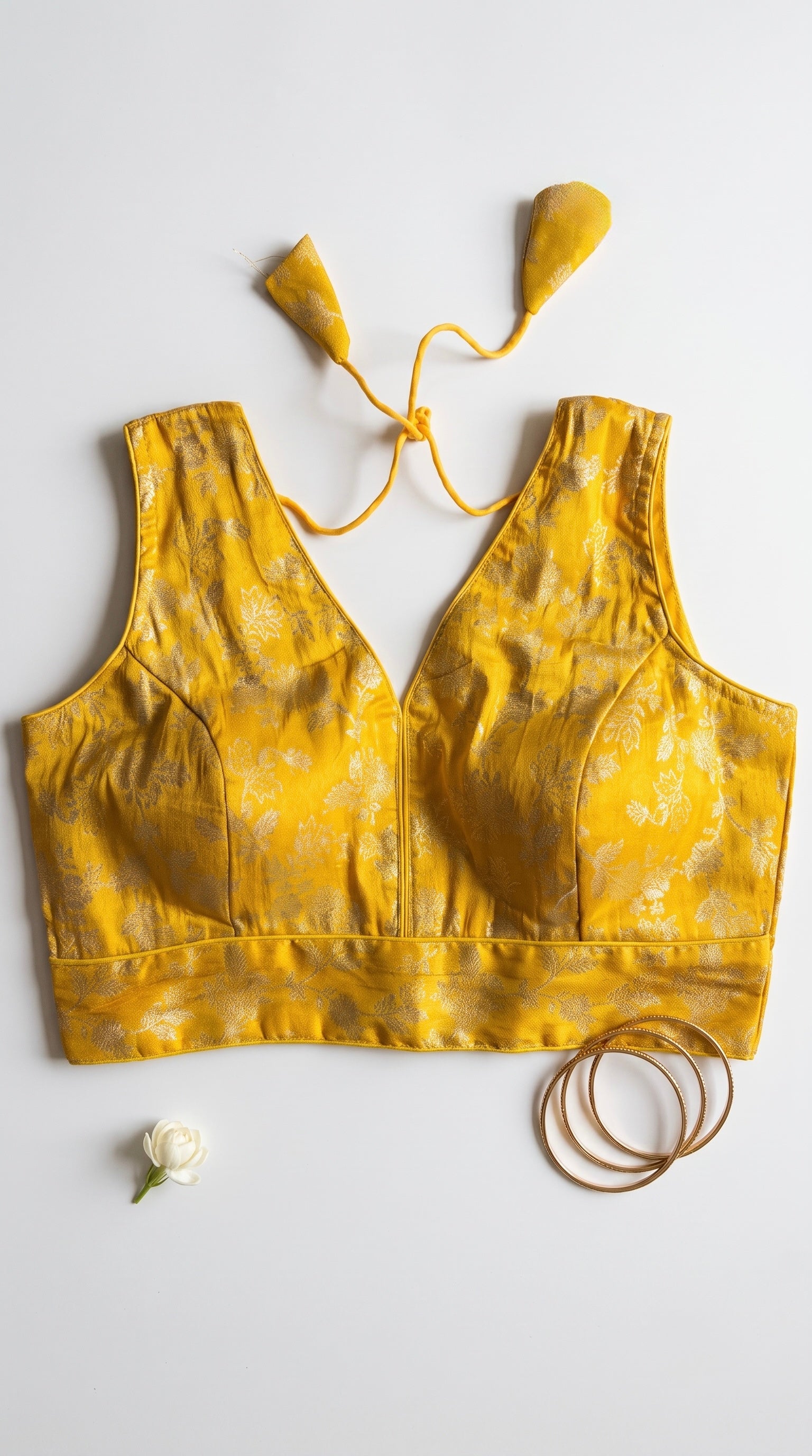 Kaniha- Brocade V-neck Sleeveless blouse