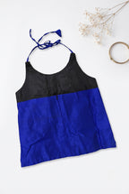 Blue & Ivory halter neck ethnic skirt and top for girls