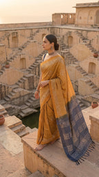 Semi tussar tissue saree in batik print