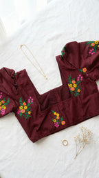 Blossom - Floral Embroidered puff Sleeve Blouse