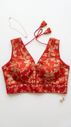 Kaniha- Brocade V-neck Sleeveless blouse