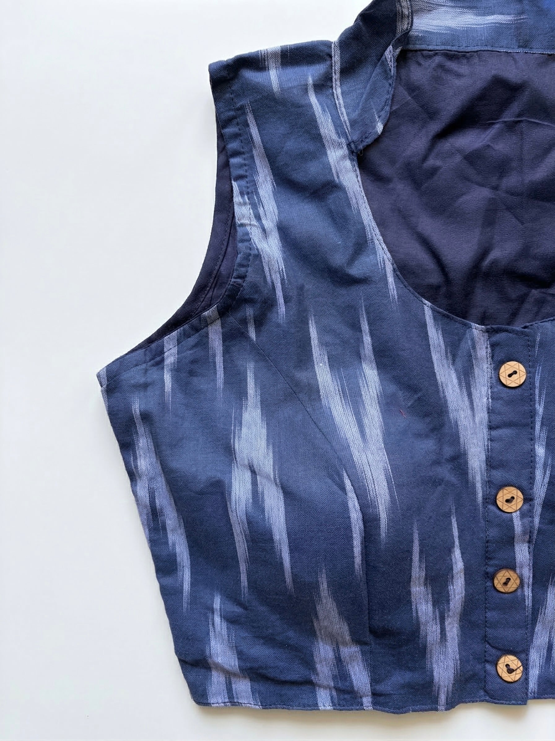 Ikkat High Neck Blouse