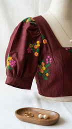Blossom - Floral Embroidered puff Sleeve Blouse