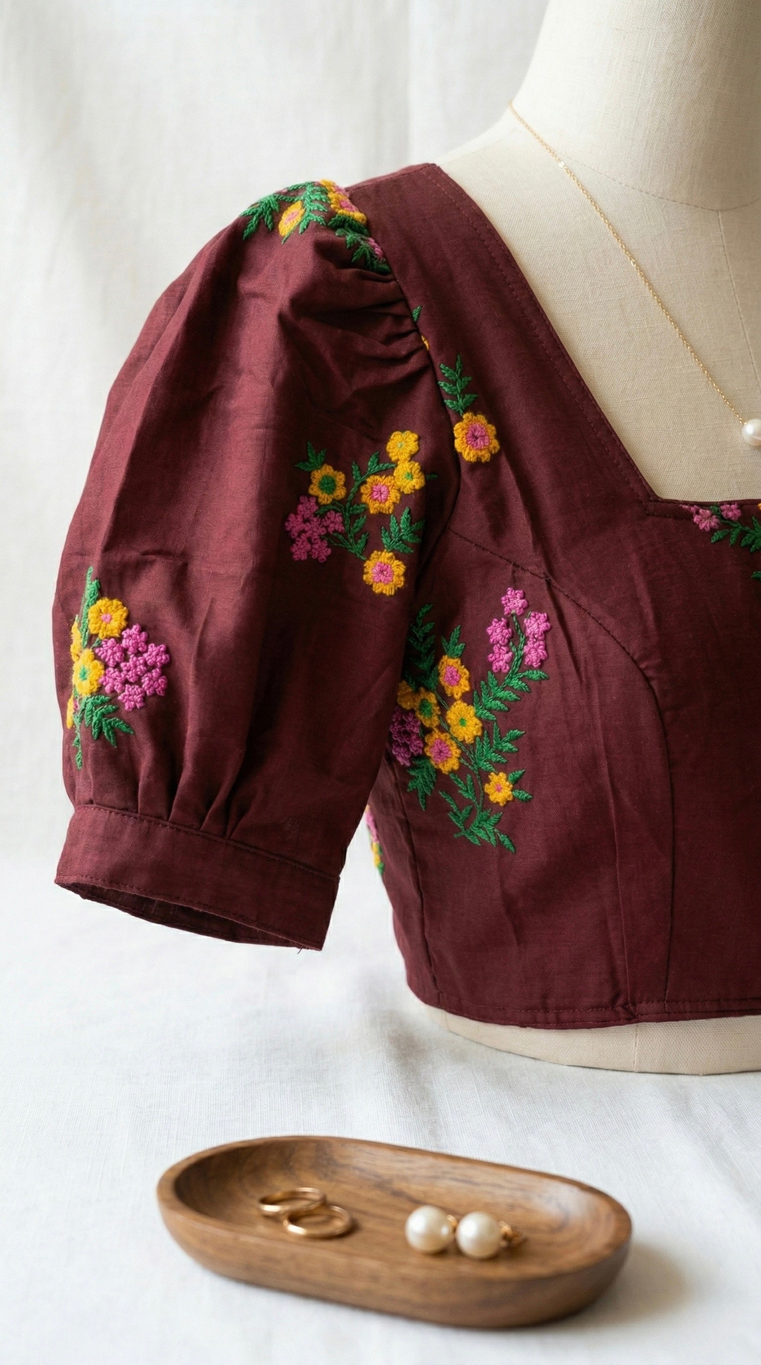 Blossom - Floral Embroidered puff Sleeve Blouse