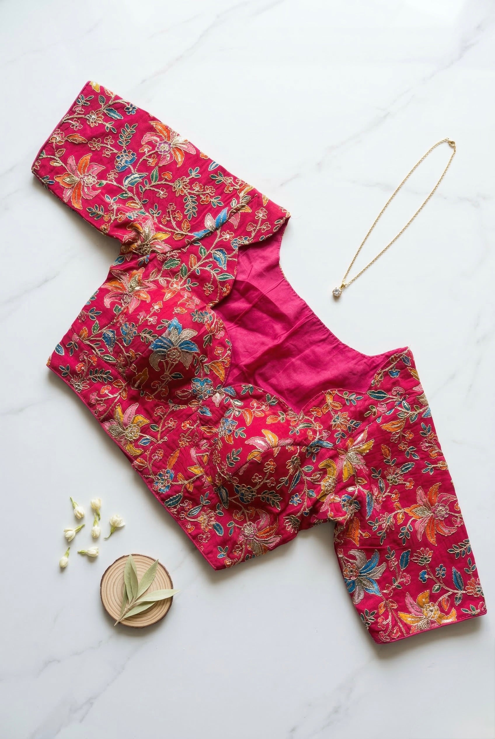 Multicolour print and sequin blouse