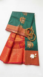 Soft Silk saree with mango design on border