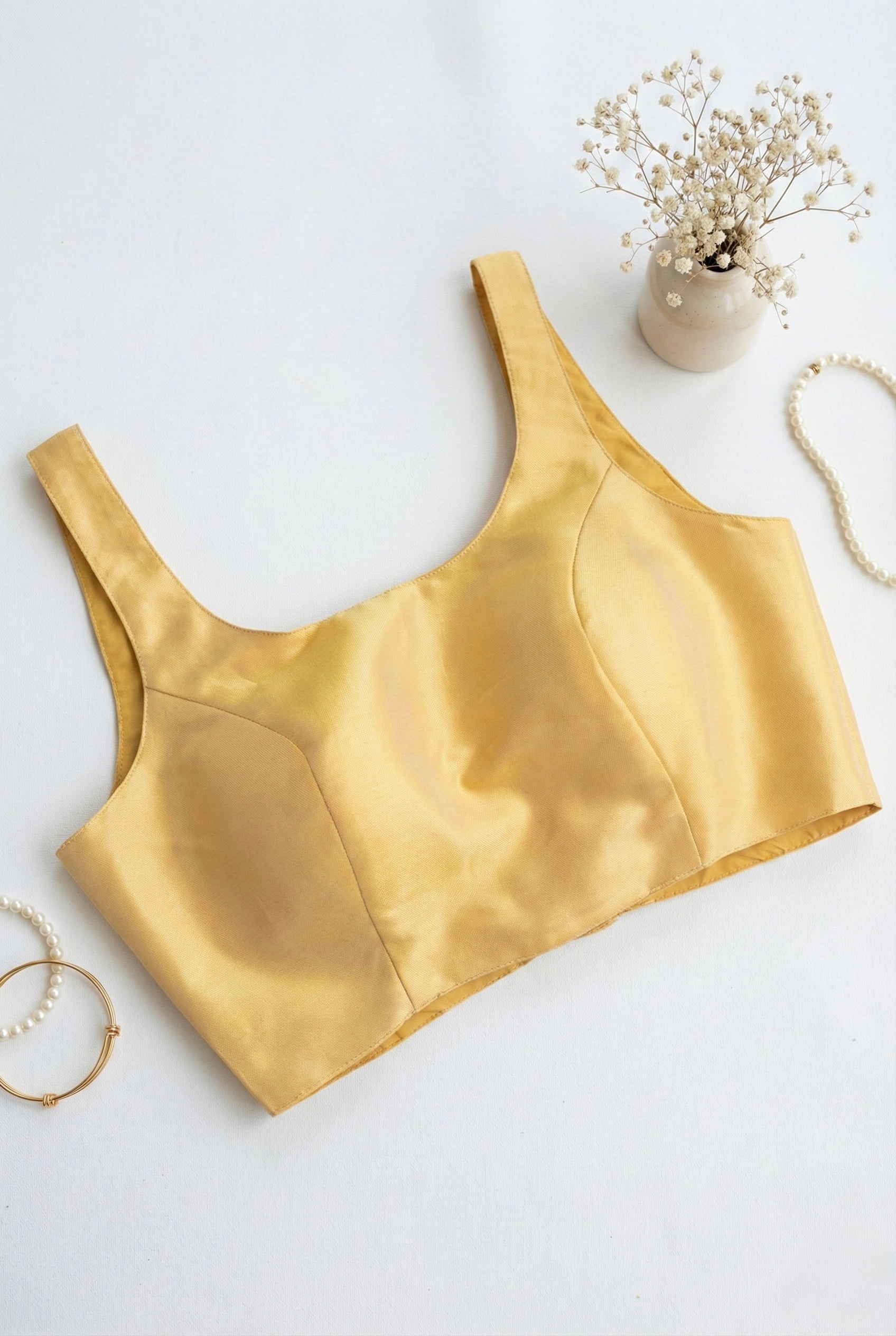 Sleeveless padded shimmer blouse