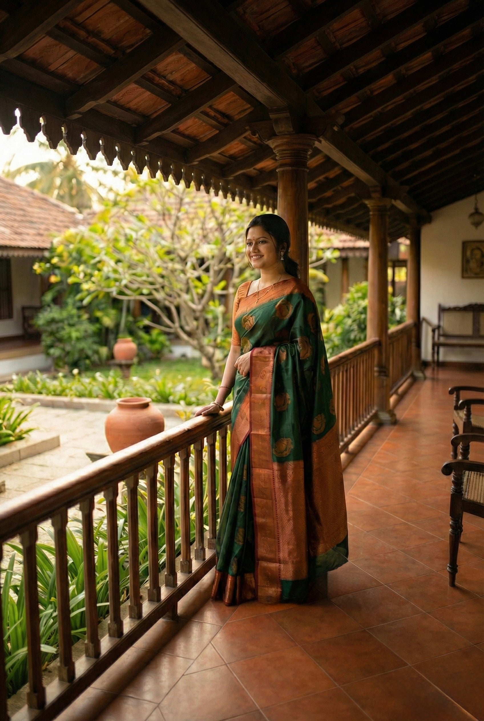 Soft Silk saree with mango design on border