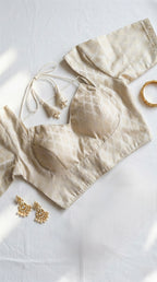 Brocade Halter neck padded blouse