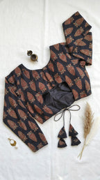 Ajrakh Handblock Cotton Long Sleeve Padded Blouse