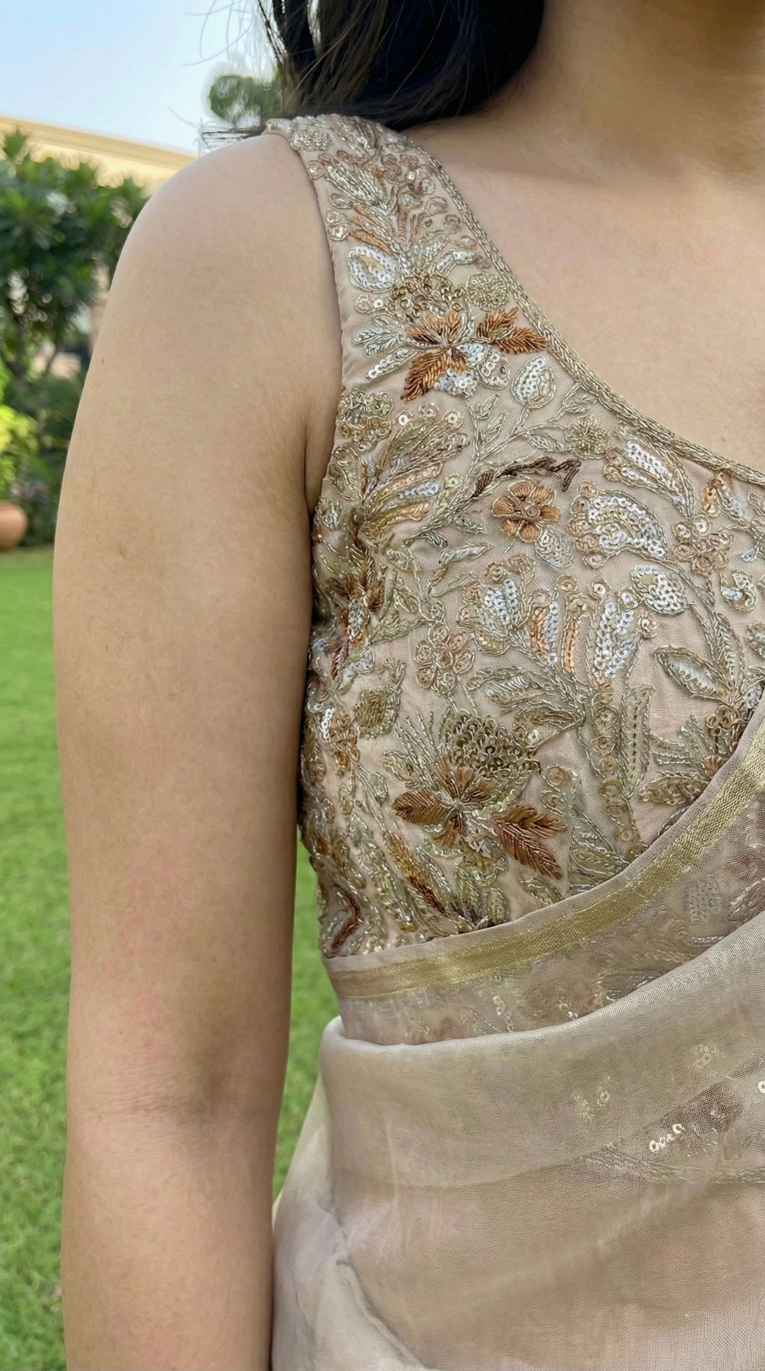 Thread and Zari heavy embroidered Blouse