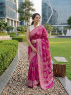Dola silk saree with ikkat print