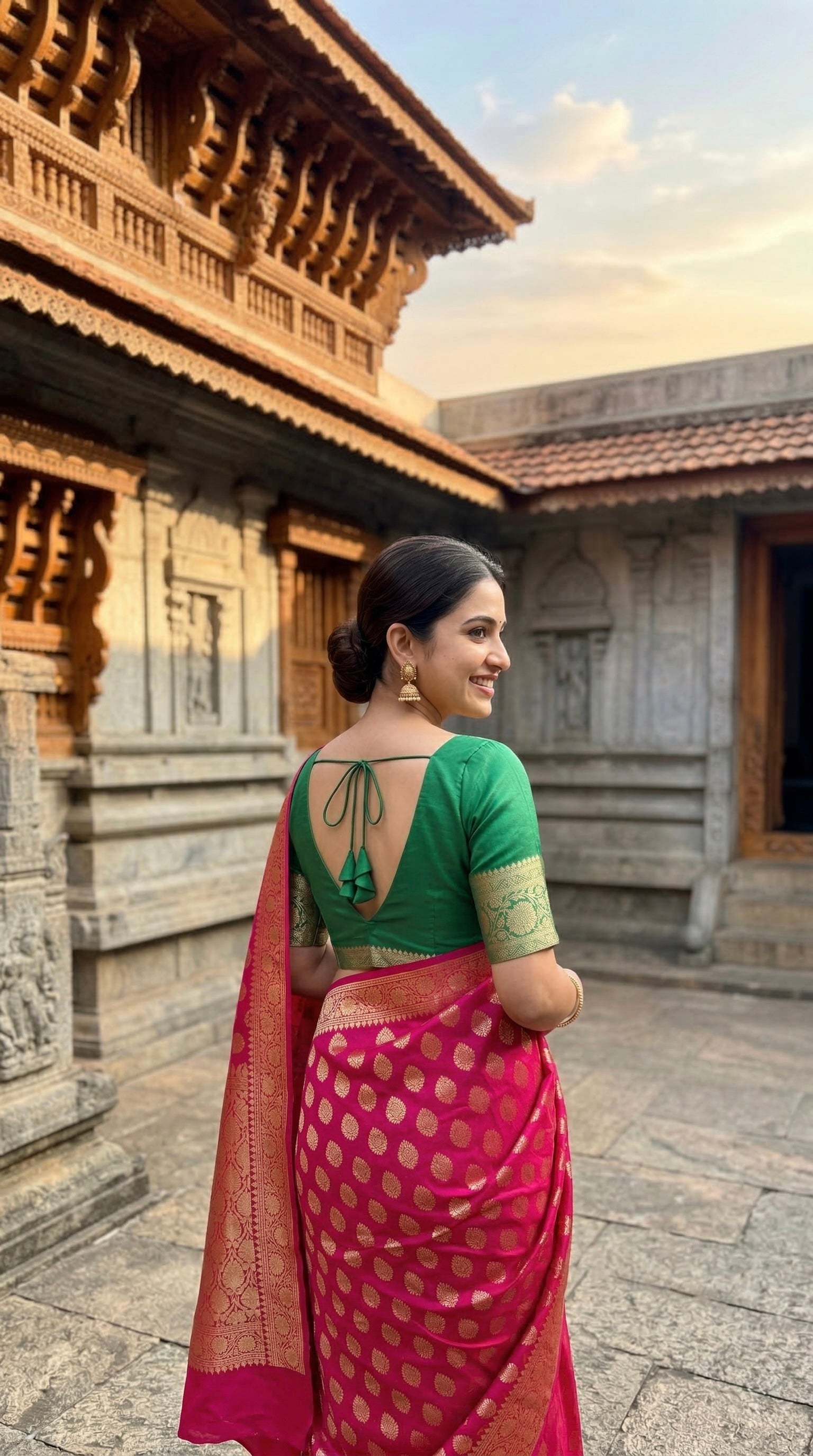 Deep V-neck Silk Blouse