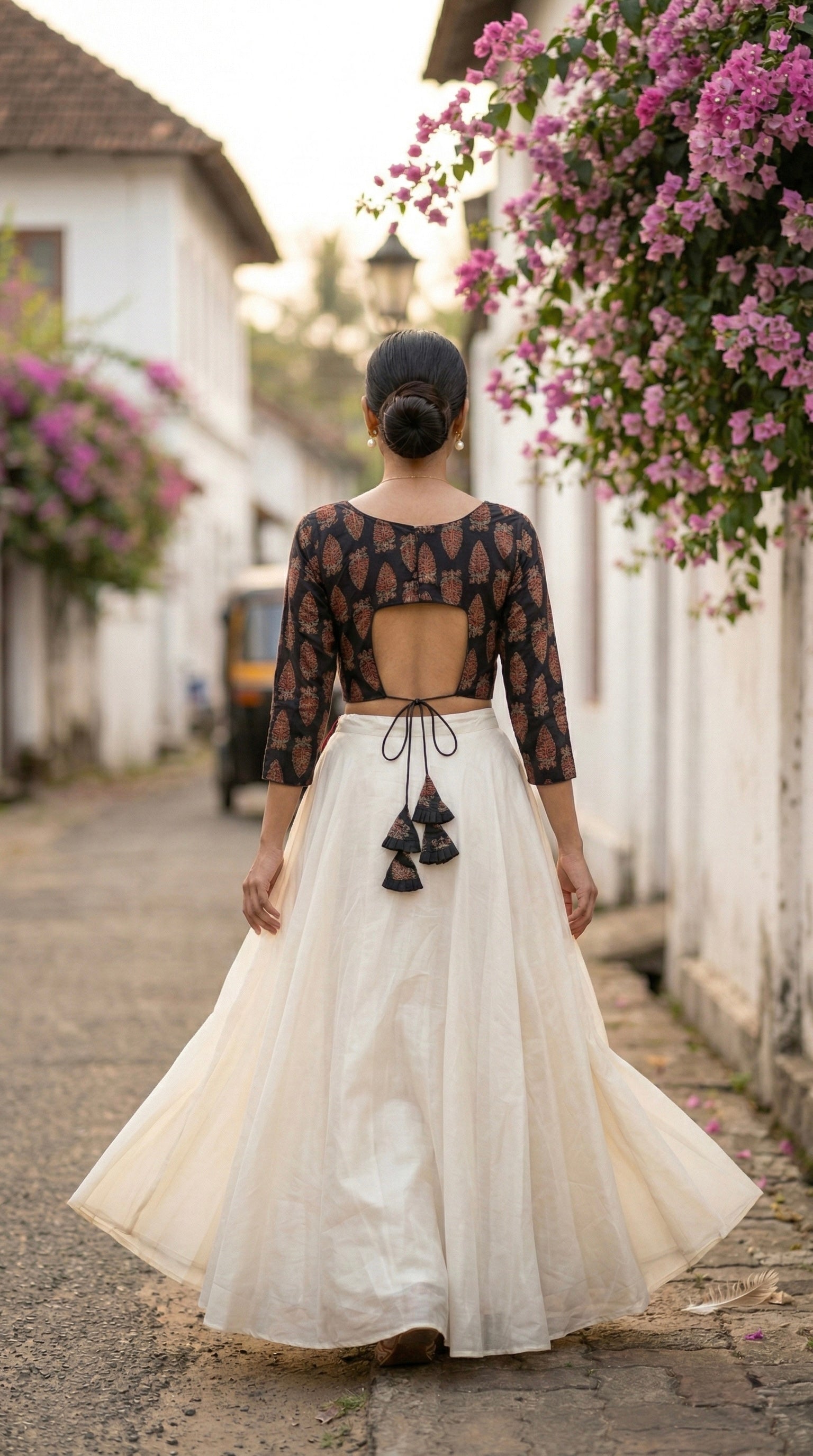 Ajrakh Handblock Cotton Long Sleeve Padded Blouse