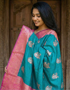 Soft Silk saree with Meenakari Motifs