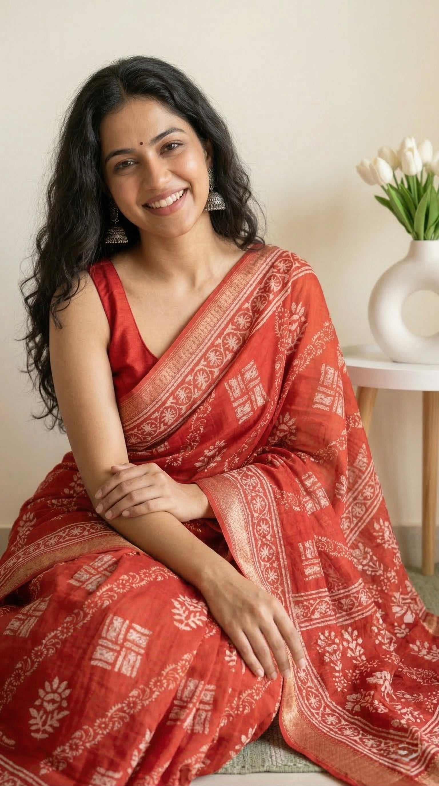 Dola silk saree with ikkat print