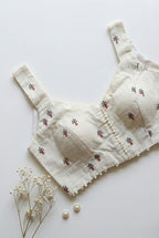 Khadi Sleeveless embroidered Blouse