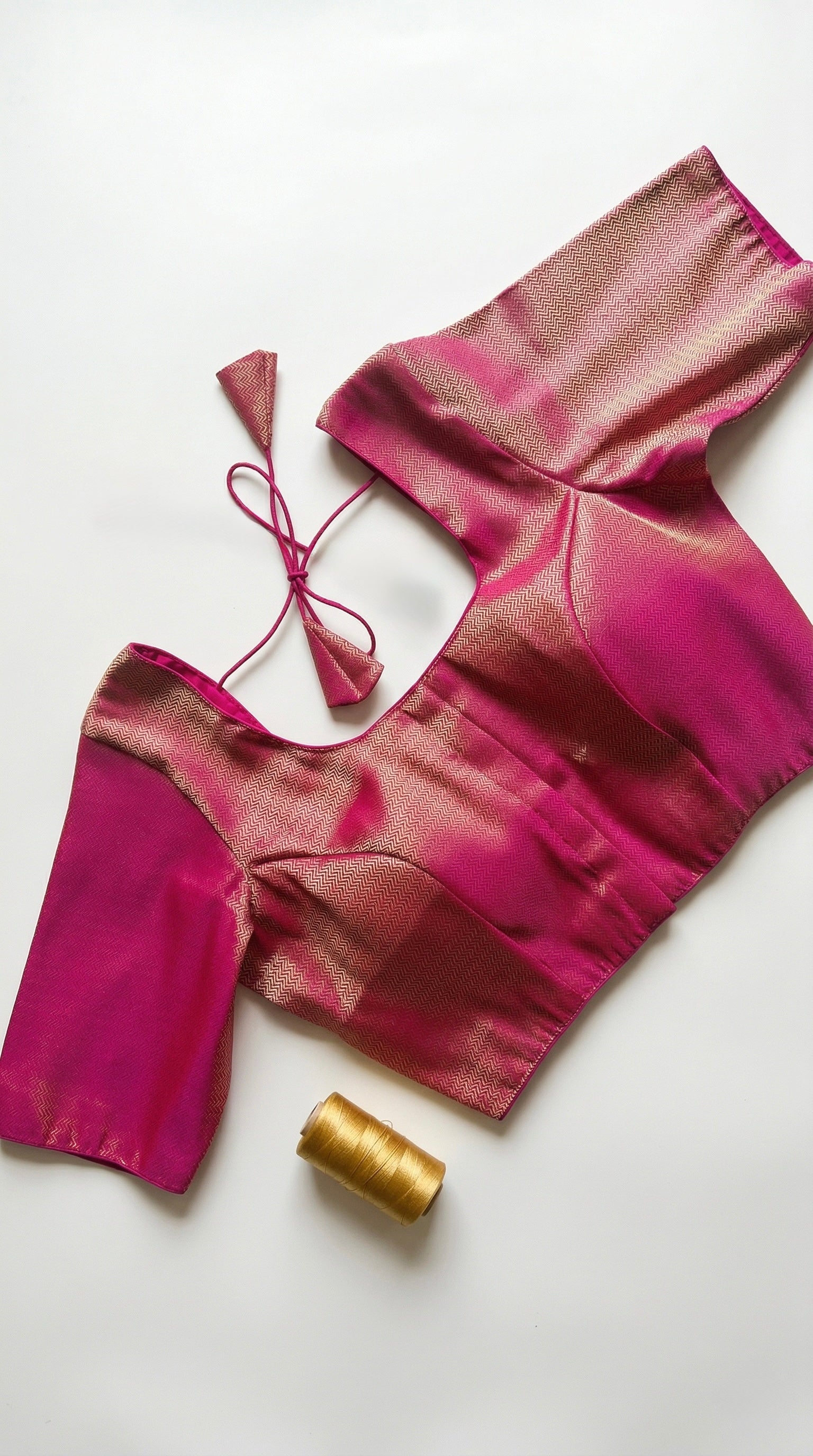 Brocade Padded Blouse with Sleeves