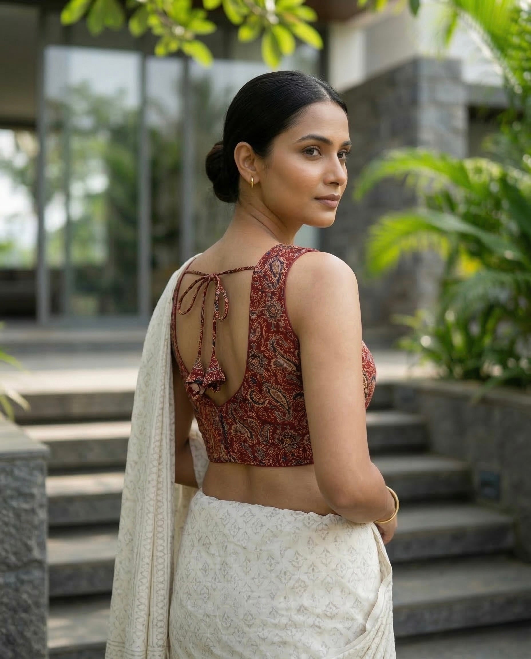 Rustica - Ajrakh Sleeveless Padded Blouse