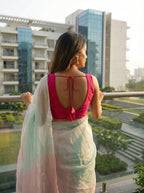 Raw silk V-neck Solid Blouse