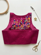 Zariya - Thread and Bullion embroidered Sleeveless Padded Blouse