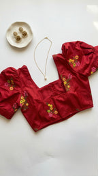 Blossom - Floral Embroidered puff Sleeve Blouse