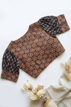 Ajrakh puff sleeve padded blouse