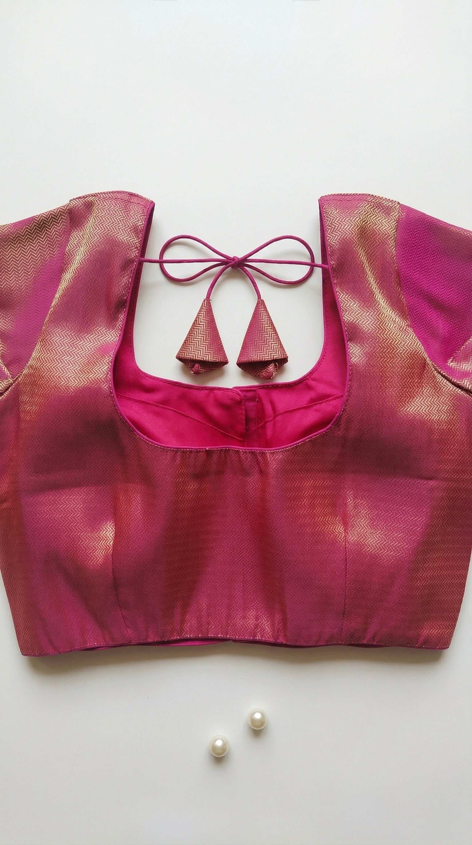 Brocade Padded Blouse with Sleeves