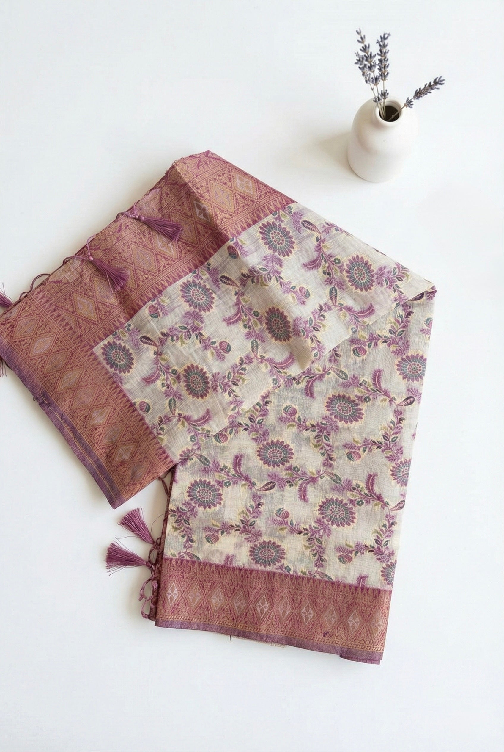 Multicolour Chanderi silk-cotton blend saree with woven motifs