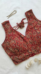 Ajrakh Sleeveless Padded Blouse