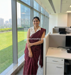 Khadi collared blouse in multicolour mirror work