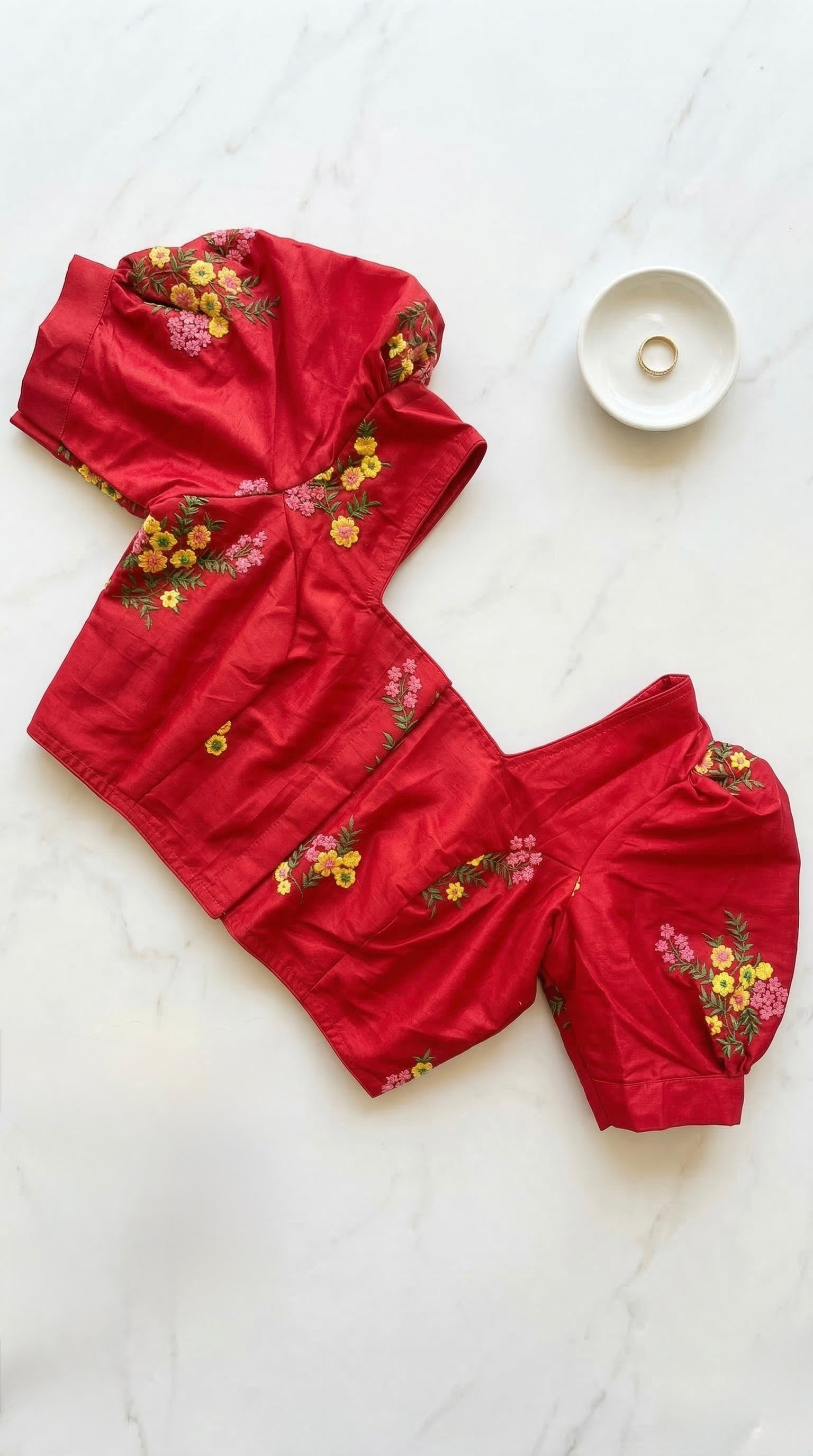 Blossom - Floral Embroidered puff Sleeve Blouse