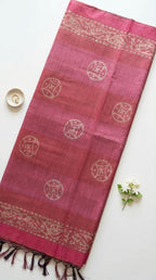 Semi tussar tissue saree in batik print