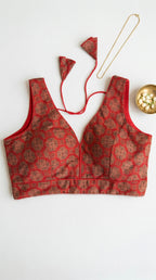 Ajrakh V-neck blouse