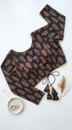 Ajrakh Handblock Cotton Long Sleeve Padded Blouse