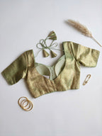 Brocade Halter neck padded blouse