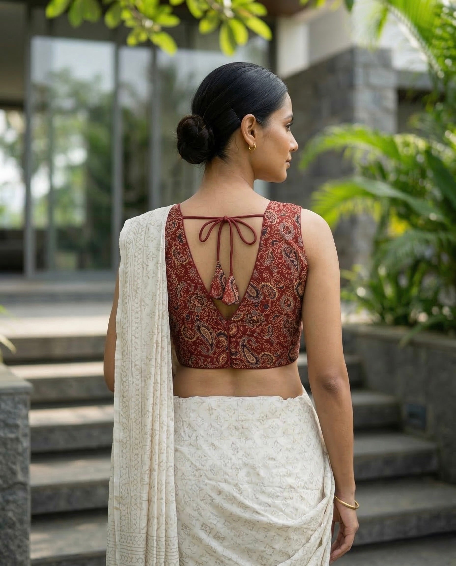 Rustica - Ajrakh Sleeveless Padded Blouse