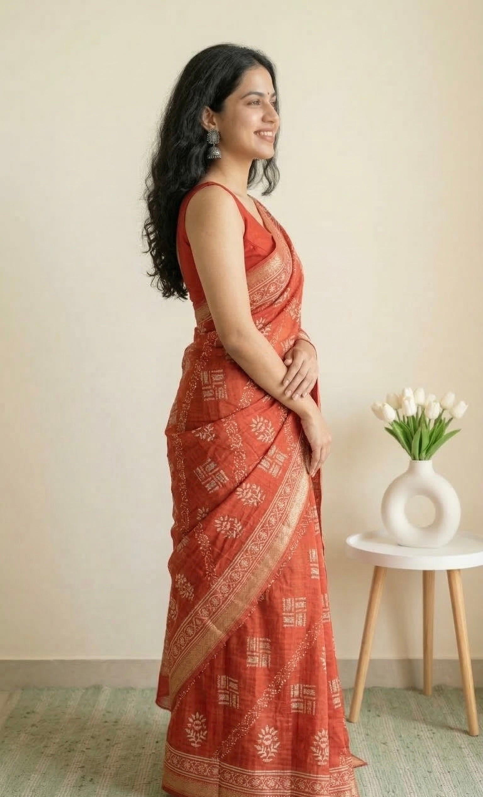 Dola silk saree with ikkat print