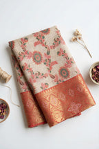 Multicolour Chanderi silk-cotton blend saree with woven motifs