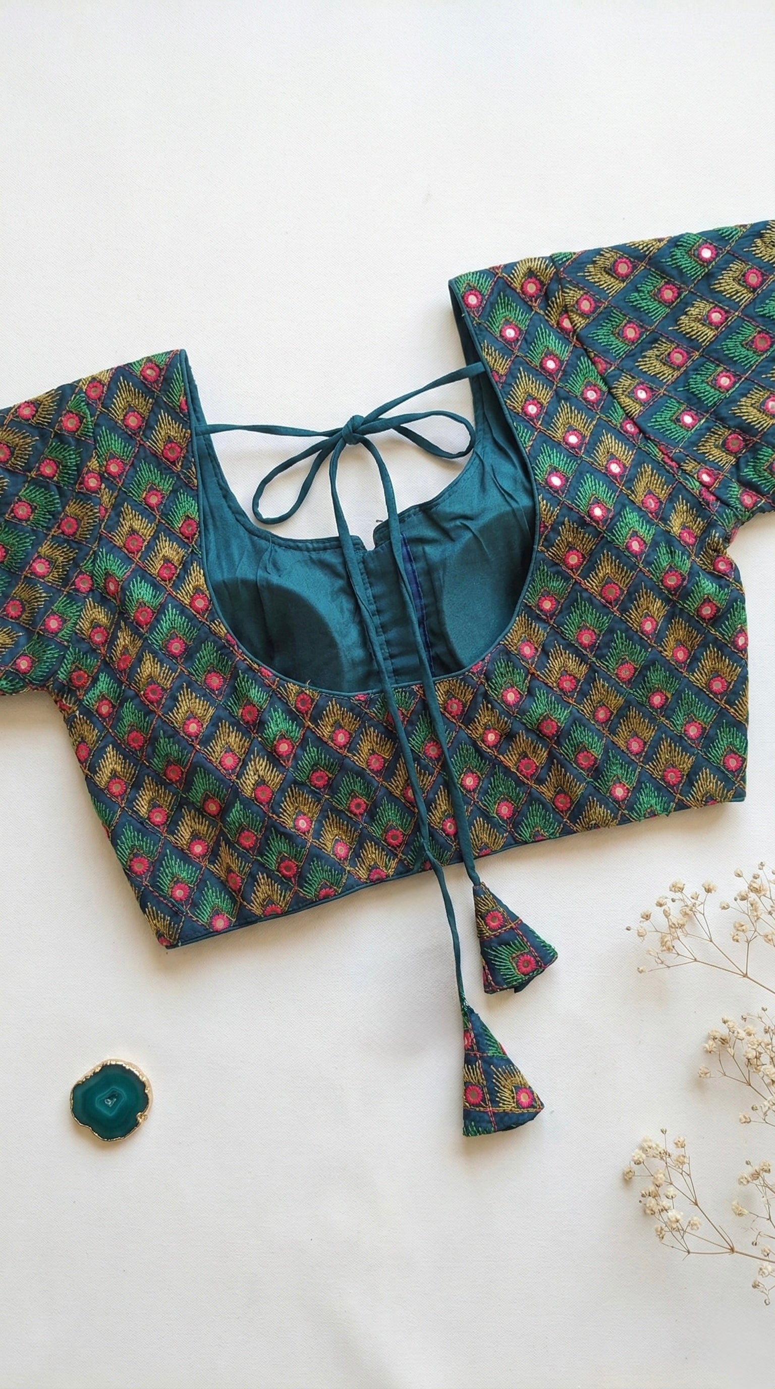 Heavy embroidered multi colour blouse
