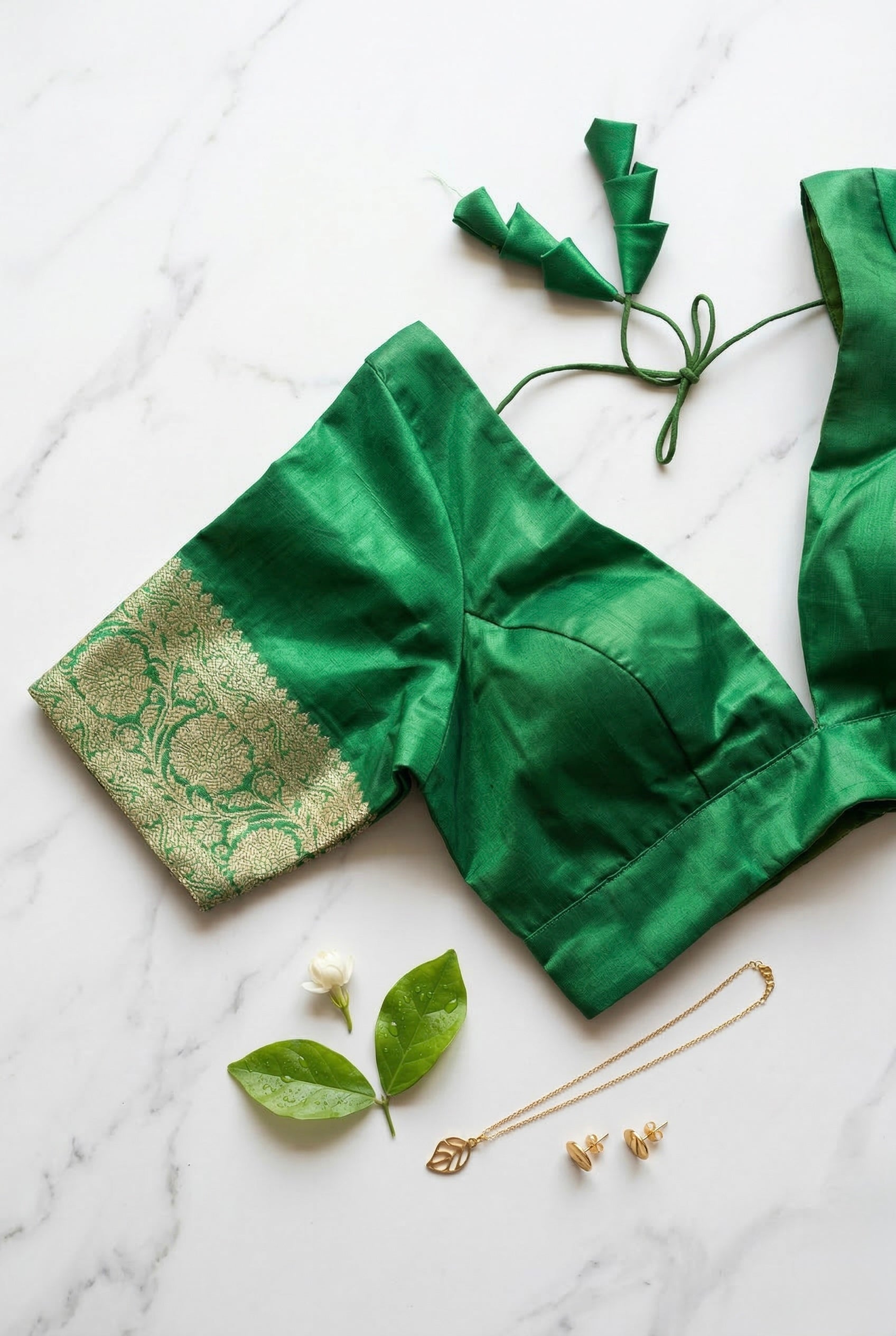 Deep V-neck Silk Blouse