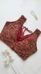 Ajrakh Sleeveless Padded Blouse
