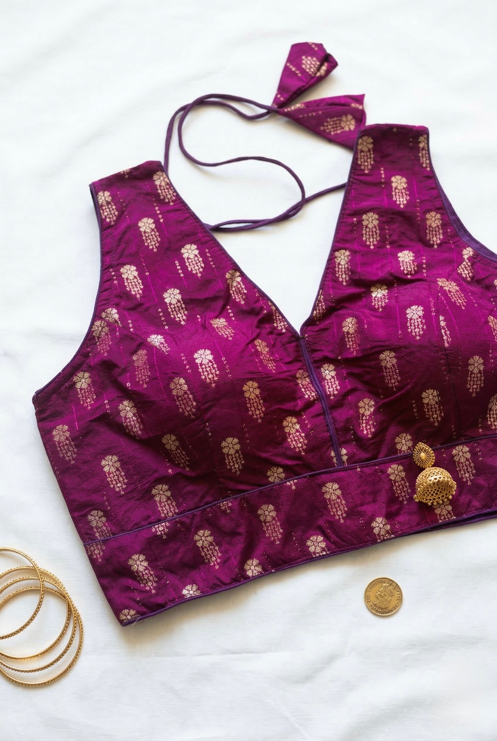 Self Woven Brocade Blouse
